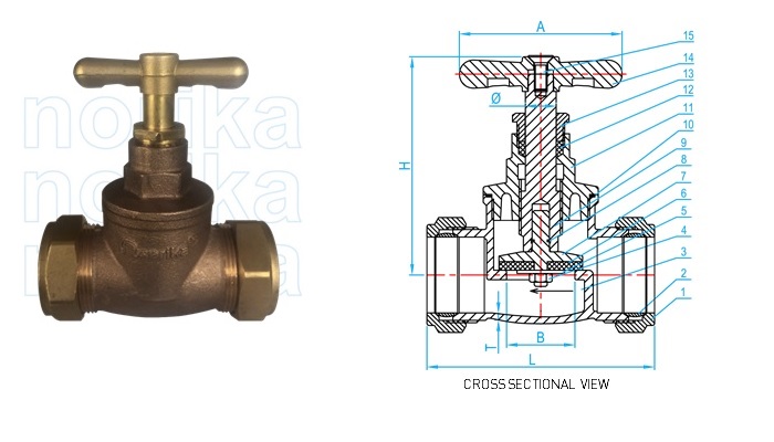 Bronze Stopcock Compression End